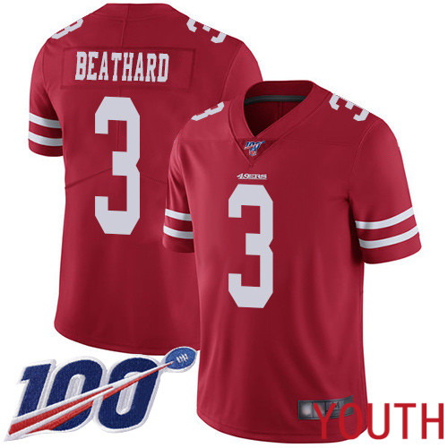 San Francisco 49ers Limited Red Youth C. J. Beathard Home NFL Jersey #3 100th Season Vapor Untouchable->youth nfl jersey->Youth Jersey